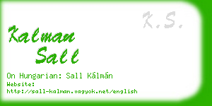 kalman sall business card